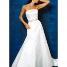 A-Line/Princess Strapless Chapel train Satin wedding dress for brides new Style(WDA0824)