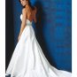 A-Line/Princess Strapless Chapel train Satin wedding dress for brides new Style(WDA0824)
