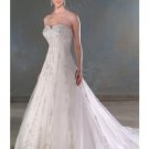 A-Line/Princess Sweetheart Chapel train Satin Lace wedding dress for brides new Style(WDA0060)