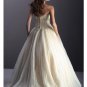 A-Line/Princess Strapless Sweeping train organza wedding dress for brides new style(WDA1213)