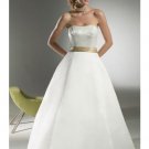 A-Line/Princess Strapless Chapel Train Satin wedding dress for brides new style(WDA1807)