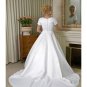 A-line/Princess Scoop Chapel Train Satin wedding dress for brides new style(WDA0154)