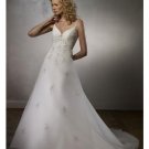 A-Line/Princess V-neck Chapel Train Tulle wedding dress for brides new Style(WDA1724)