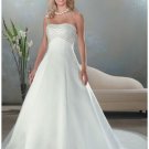 A-Line/Princess Strapless Chapel train Satin wedding dress for brides new Style(WDA0042)