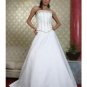 A-Line/Princess Strapless Chapel Train Satin wedding dress for brides new Style(WDA1808)