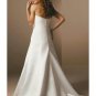 A-Line/Princess Strapless Chapel Train Satin wedding dress (SEW1811)