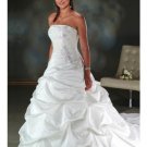 A-line/Princess Strapless Cathedral Train Taffeta wedding dress for brides new style(WDA0070)