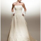 A-Line/Princess Strapless Chapel Train Stain wedding dress for brides new style(WDA1572)