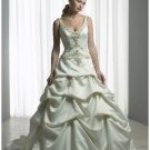A-Line/Princess V-neck Chapel Train Taffeta wedding dress for brides new style(WDA0090)