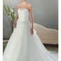 A-Line/Princess Strapless Chiffon Train Satin wedding dress for brides new style(WDA0031)