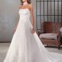 A-Line/Princess Strapless Chapel Train Satin wedding dress for brides new style(WDA0032)