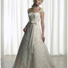 A-Line/Princess Off-the-shoulder Chapel train Satin wedding dress for brides new style(WDA0097)