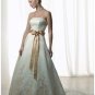 A-Line/Princess Strapless Chapel train Satin wedding dress for brides new style(WDA0094)