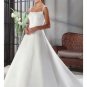 A-Line/Princess Square Chapel Train Satin wedding dress for brides new style(WDA0023)