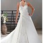 A-Line/Princess Halter Top Cathedral Train Satin wedding dress for brids gowns new style(WDA0028)