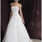 A-Line/Princess Strapless Chapel train Satin wedding dress for brides gowns new Style(WDA1646)