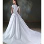 A-Line/Princess V-neck Cathedral train Satin wedding dress for brides gowns new Style(WDA1645)