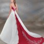 A-Line/Princess spaghetti straps Cathedral Train Satin wedding dress for brides gowns new(WDA0026)