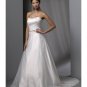 A-Line/Princess Strapless Cathedral train Satin wedding dress for brides gowns new style(WDA0083)