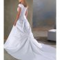 A-Line/Princess V-neck Chapel train Satin wedding dress (SEW1642) for brides gowns new style