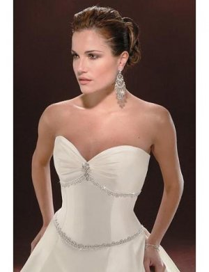 A-Line/Princess Sweetheart Chapel train Satin wedding dress for brides gowns new Style(WDA1641)