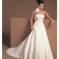A-Line/Princess Strapless Chapel Train Satin wedding dress for brides gowns new Style(WDA1682)
