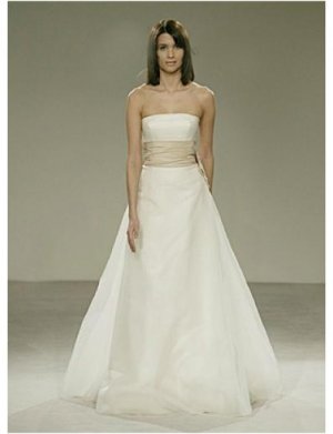A-Line/Princess Strapless Floor-length Satin wedding dress for brides gowns new style(WDA0555)
