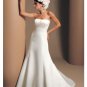A-Line/Princess Strapless Chapel Train Satin wedding dress for brides gowns new Style(WDA1673)