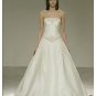 A-Line/Princess Strapless Chapel train Satin wedding dress for brides gowns new style(WDA0554)