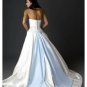 A-Line/Princess Strapless Chapel Train Satin wedding dress (SEW1672) for brides gowns new style