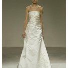 A-Line/Princess Strapless Chapel train Satin wedding dress for brides gowns new(WDA0557)