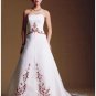 A-Line/Princess Strapless Chapel Train Satin wedding dress for brides gowns new Style(WDA1681)