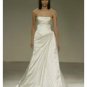 A-Line/Princess Strapless Chapel train Satin wedding dress for brides gowns new style(WDA0567)