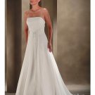 A-Line/Princess Strapless Chapel Train Chiffon wedding dress for brides gowns new style(WDA0008)