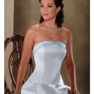 A-Line/Princess Strapless Chapel Train Satin wedding dress for brides gowns new style(WDA0006)
