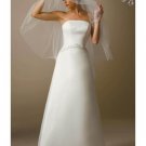 A-Line/Princess Strapless Chapel Train Satin wedding dress for bridal gowns new style(SEW1669)