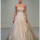 A-Line/Princes Strapless Chapel train Satin wedding dress for brides gowns new style(WDA0547)