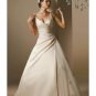 A-Line/Princess V-neck Chapel Train Satin wedding dress for brides gowns new Style(WDA1668)