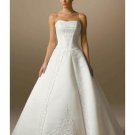 A-Line/Princess Strapless Chapel Train Satin wedding dress for brides gowns new Style(WDA1662)