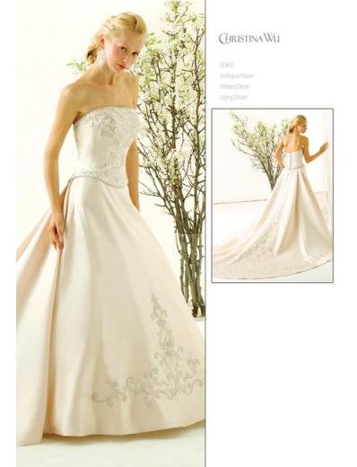 A-Line/Princess Strapless Cathedral Train Stain wedding dress for brides gowns new style(WDA1582)