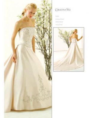 A-Line/Princess Strapless Cathedral Train Stain wedding dress for brides gowns new style(WDA1582)