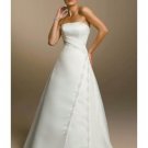 A-Line/Princess Strapless Chapel Train Organza wedding dress for brides gowns new Style(WDA1661)