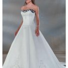 A-Line/Princess Strapless Cathedral Train Satin wedding dress for brides gowns new style(WDA0037)