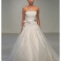 A-Line/Princess Strapless Chapel train Organza wedding dress for brides gowns new style(BST0539)