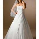 A-Line/Princess Strapless Chapel Train Satin wedding dress for brides gowns new Style(WDA1664)