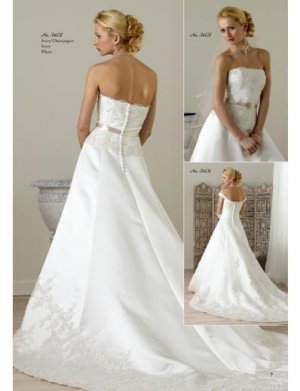 A-Line/Princess Strapless Cathedral Train Stain wedding dress for brides gowns new style(WDA1588)