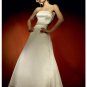 A-Line/Princess Strapless Chapel Train Satin wedding dress for brides gowns new style(WDA0635)