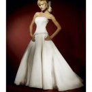 A-Line/Princess Strapless Chapel Train Satin wedding dress for brides gowns new style(WDA0609)