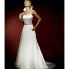 A-Line/Princess Strapless Chapel Train Satin wedding dress for brides gowns new style(WDA0604)