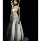 A-Line/Princess Strapless Chapel Train Satin wedding dress for brides gowns new style(WDA0656)